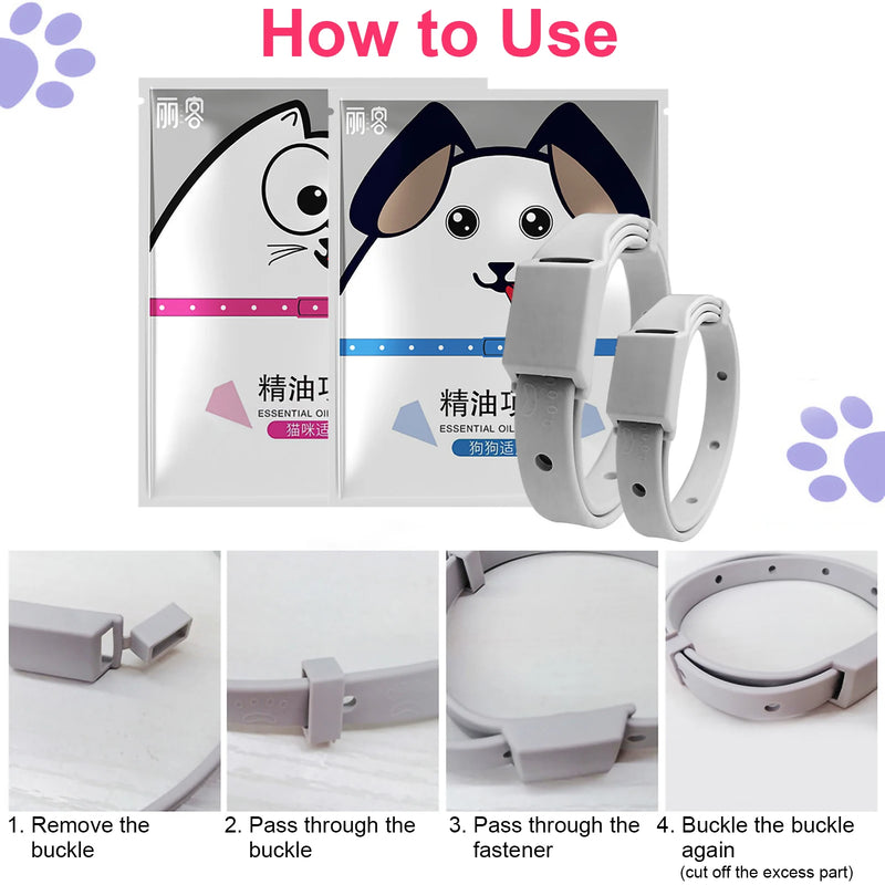 Coleira anti-pulgas e carraças para gato e cachorro, colar ajustável para cachorrinho e gatinho, antiparasagainst 8 meses, Breakaway Pet Accessories