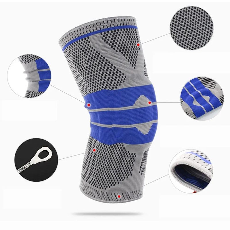 -JOELHEIRA COMPRESSÃO ESTABILIZADOR ESPORTIVO SILICONE SPRING KNEE PAD GEL SUPORTE PARA JOELHO